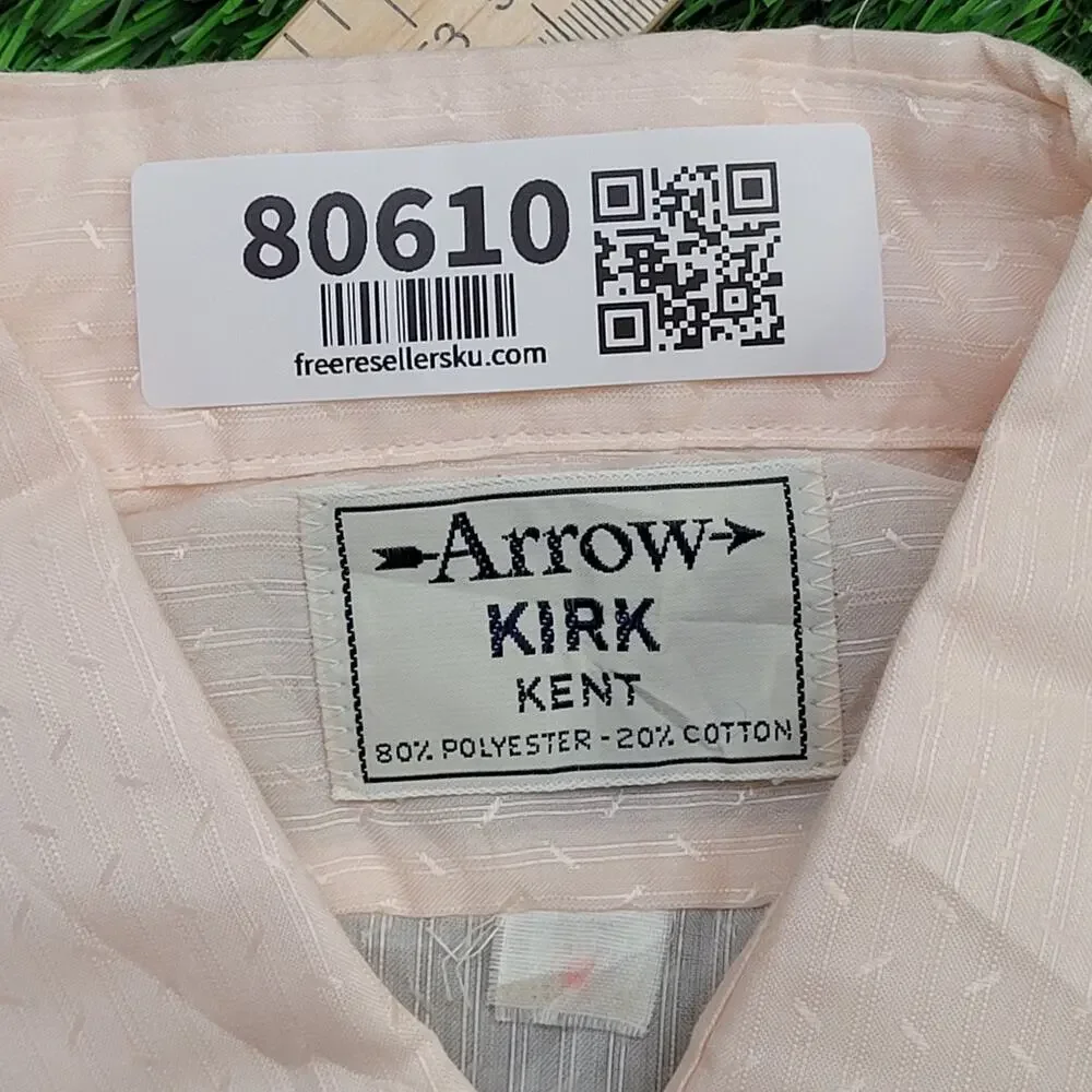 Vintage 70s Arrow Kirk Kent Button Shirt XL 24x30 Long-Tails - Picture 8 of 9
